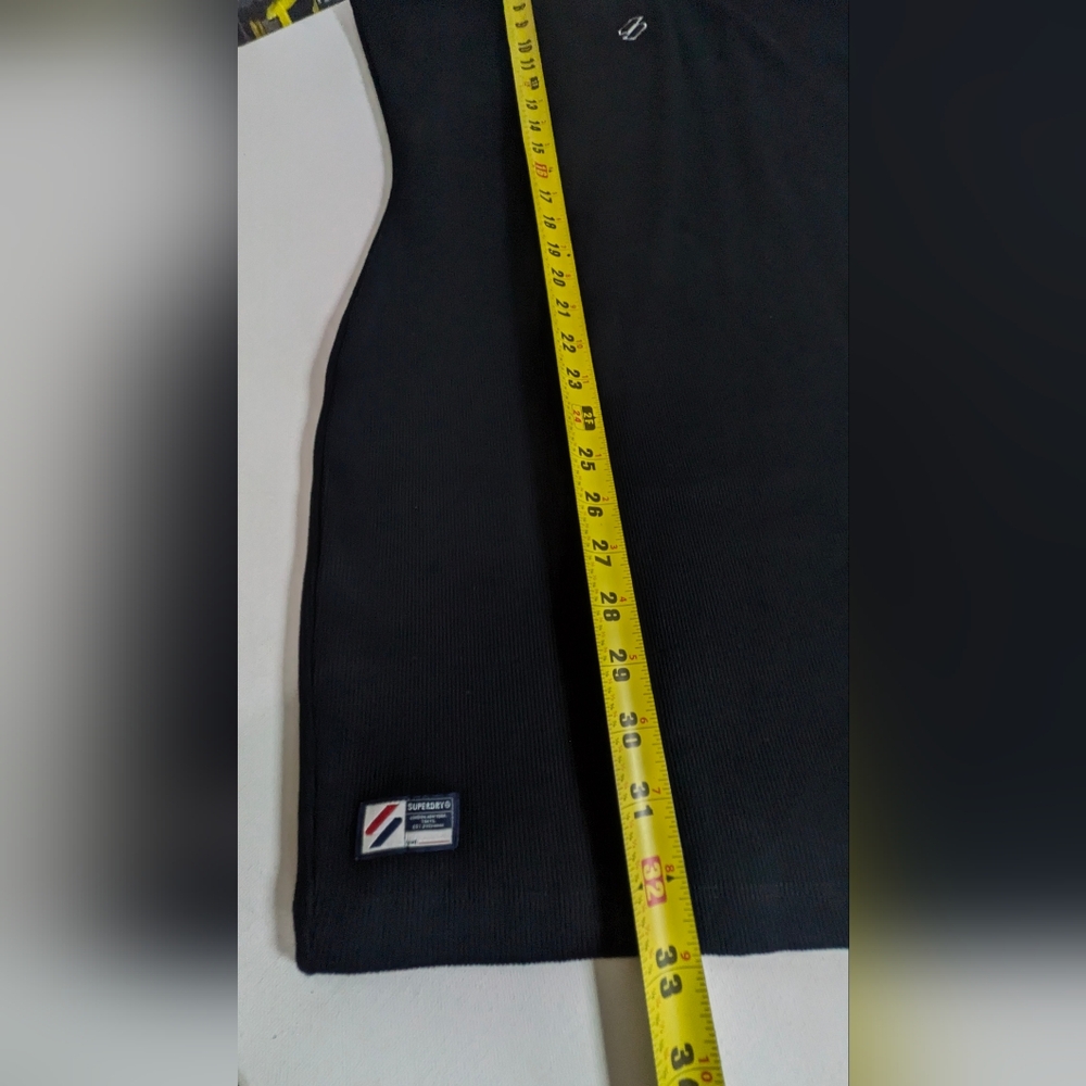 Superdry Code Essential Strappy Mini Slim Fit Tank Dress Bodycon Black Sz 10 EUC - Picture 13 of 16